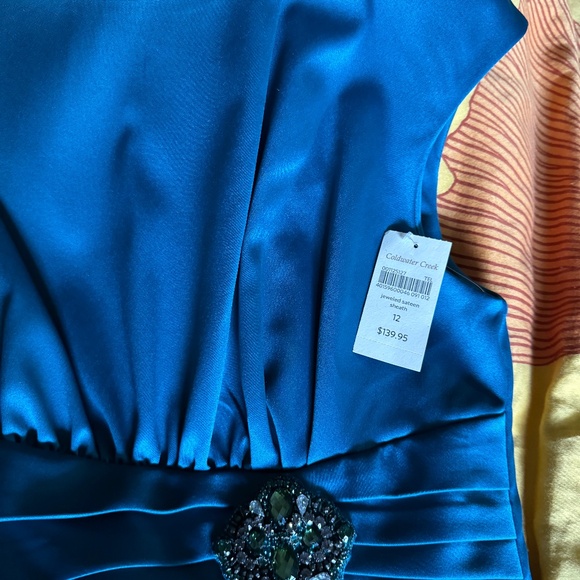NWT Goldwater Creek Teal Dress with Jewel Detail - Picture 5 of 5